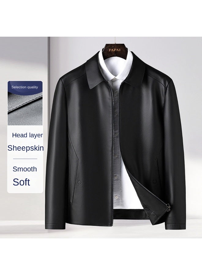 Fapai Autumn Urban Casual Genuine Leather Jacket Men's Leather Coat - Image 1